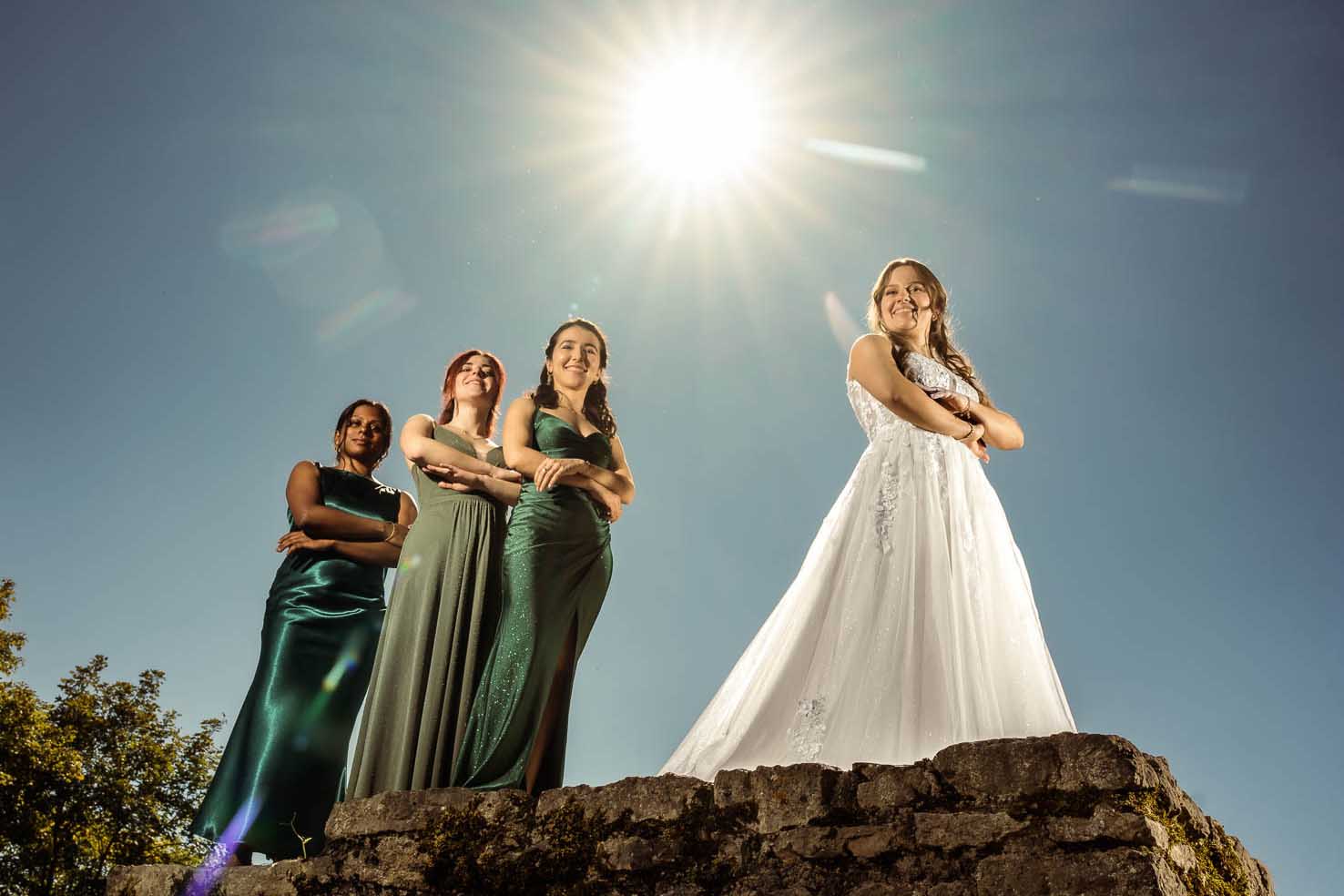 Hochzeitsfoto eines Brautpaares auf Schloss Habsburg - Hochzeitsfotograf: Christian Meier